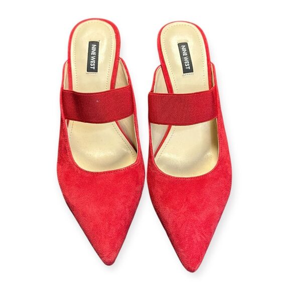 NINE WEST Women’s Red Suede  “Watch It” Pump Size 9.5M - Picture 2 of 7
